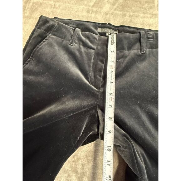 Theory Women’s Black Velvet Low Rise Wide Leg Pleated Pants Size 6 - Picture 9 of 14